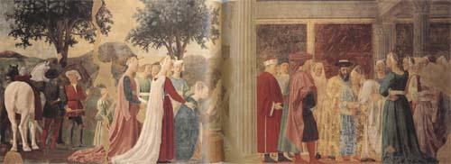 Piero della Francesca The Discovery of the Wood of the True Cross and The Meeting of Solomon and the Queen of Sheba (mk08) china oil painting image